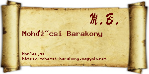 Mohácsi Barakony névjegykártya